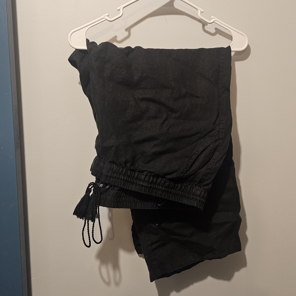 Ulla Popken black 100% linen plus size black pant Size 26